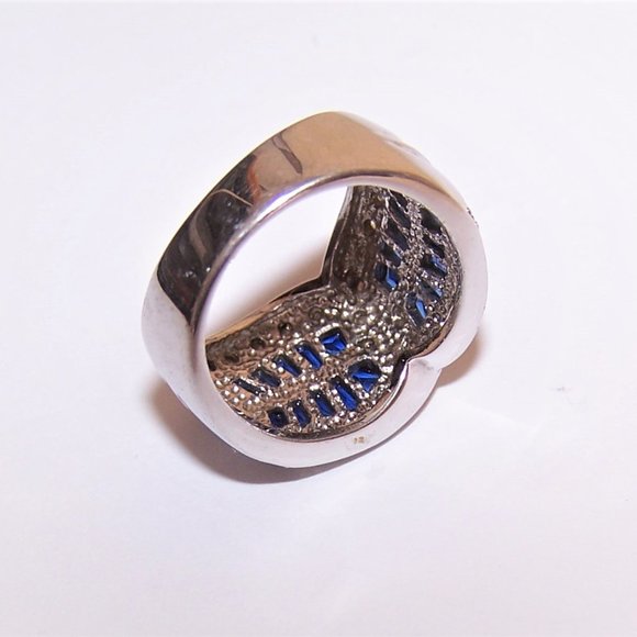 DBJ Dee Berkley Sterling Silver 1.25CT TW Blue Cubic Zirconia Ring - Sz 6.75 - Picture 7 of 8